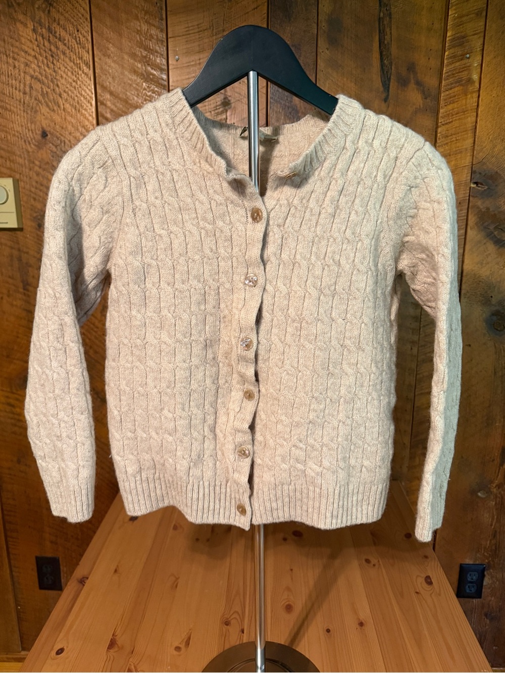 Appleseed's Cream Cable-Knit Button Cardigan